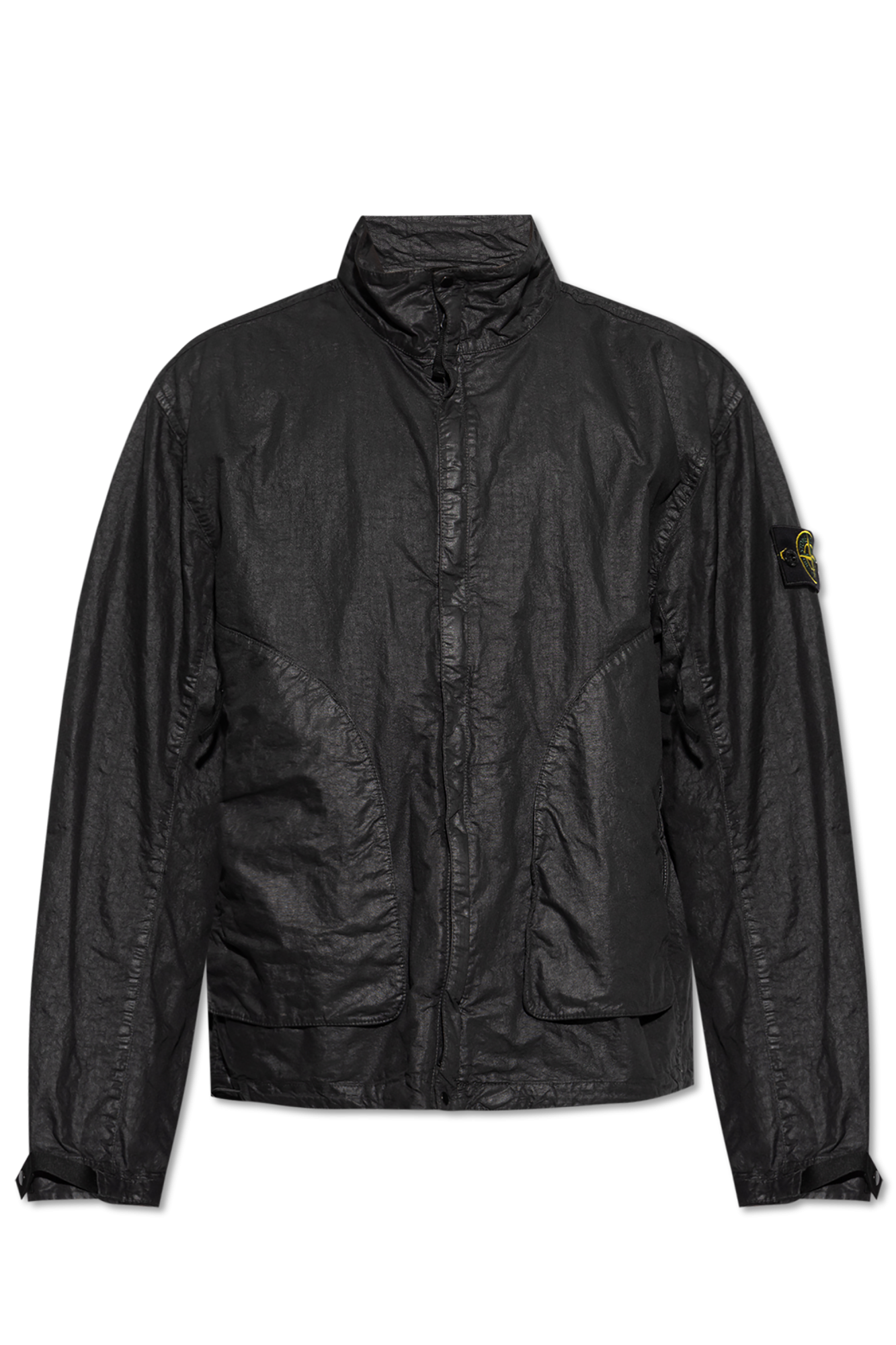 Black Jacket Organic-Look Nylon Panama-TC Stone Island